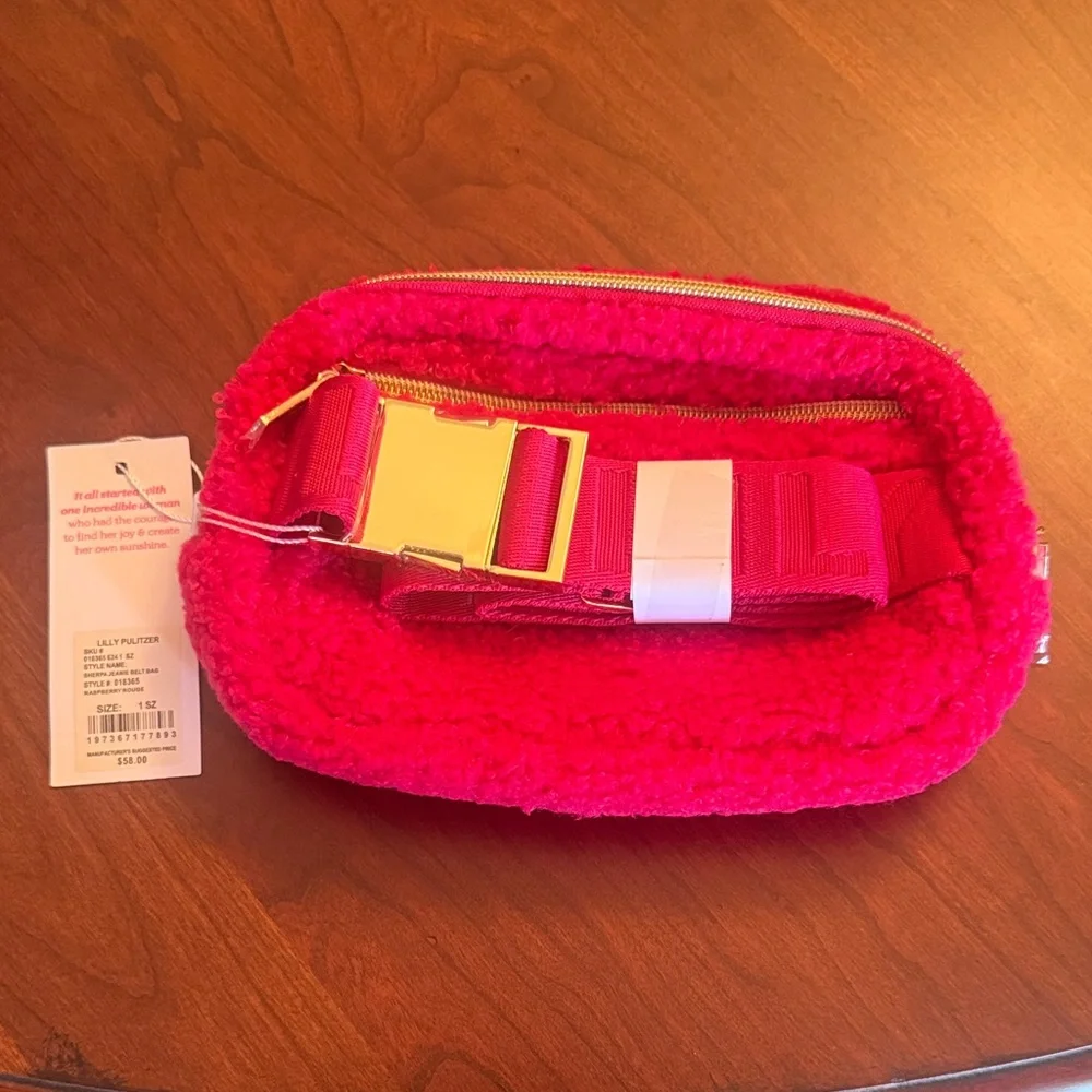 Lilly Pulitzer Vibrant Pink Fleece Cosmetic Bag - Picture 2 of 3